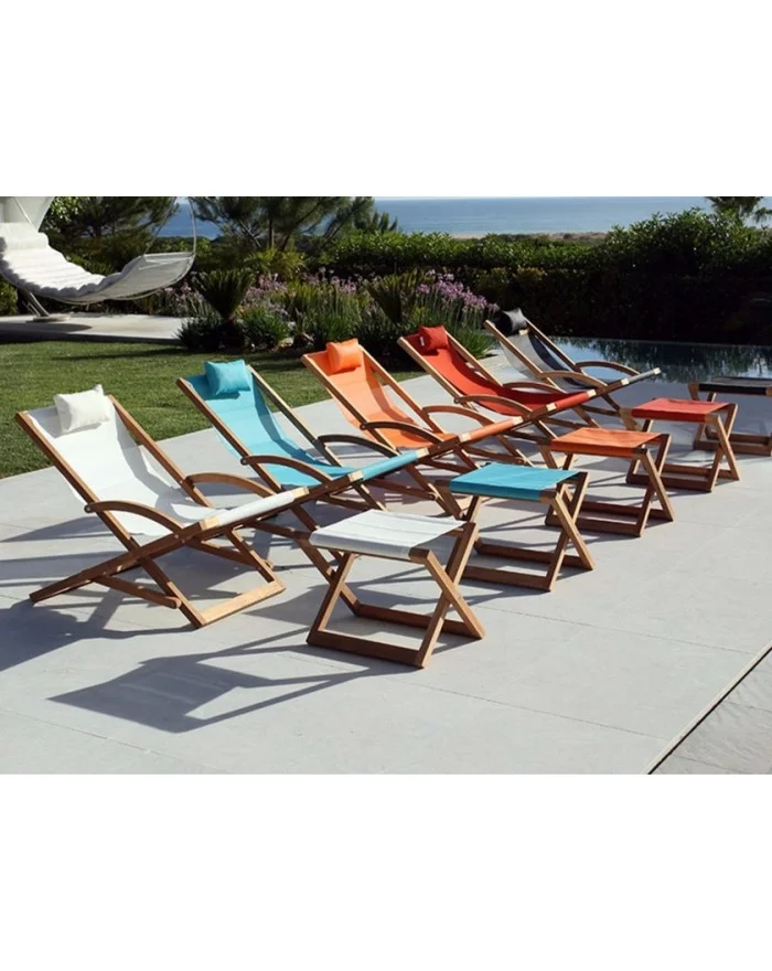 Marina teak deckchair - Les Jardins Royal Botania - 1