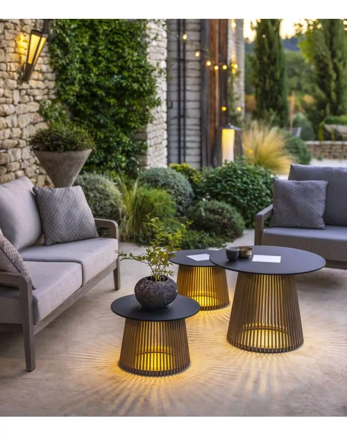 Les Jardins - Table basse M lumineuse solaire TECKA - Mobilier extérieur -test Les Jardins - 3